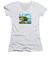 Beacon Rock Brenton Cove Newport Rhode Island - Women's V-Neck