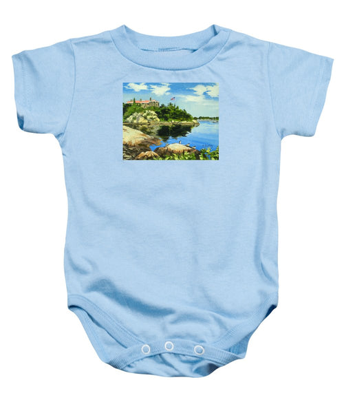 Beacon Rock Brenton Cove Newport Rhode Island - Baby Onesie