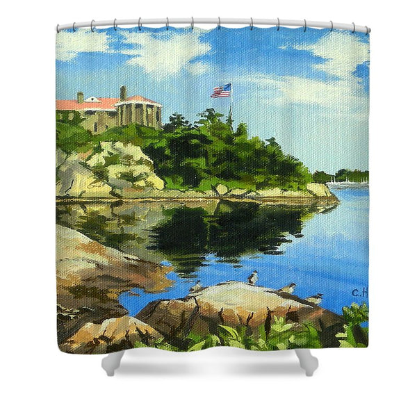 Beacon Rock Brenton Cove Newport Rhode Island - Shower Curtain