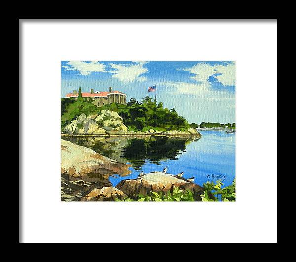 Beacon Rock Brenton Cove Newport Rhode Island - Framed Print