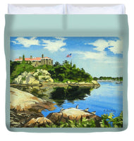 Beacon Rock Brenton Cove Newport Rhode Island - Duvet Cover