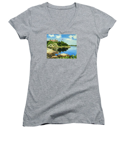 Beacon Rock Brenton Cove Newport Rhode Island - Women's V-Neck