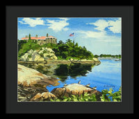 Beacon Rock Brenton Cove Newport Rhode Island - Framed Print