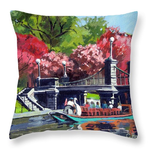 Boston Public Gardens Boston Massachusetts - Throw Pillow