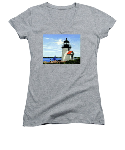 Brant Point Lighthose Nantucket Massachusetts - Women's V-Neck