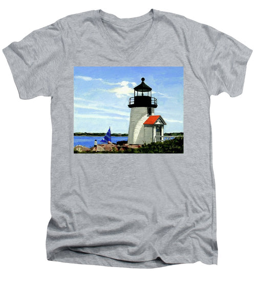 Brant Point Lighthose Nantucket Massachusetts - Men's V-Neck T-Shirt