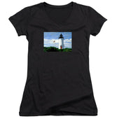 Cape Poge Lighthouse Martha's Vineyard Massachusetts - Women's V-Neck