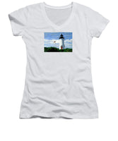 Cape Poge Lighthouse Martha's Vineyard Massachusetts - Women's V-Neck