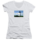 Cape Poge Lighthouse Martha's Vineyard Massachusetts - Women's V-Neck