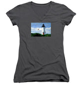 Cape Poge Lighthouse Martha's Vineyard Massachusetts - Women's V-Neck