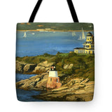 Castle Hill Light and Inn Newport Rhode Island - Tote Bag