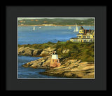 Castle Hill Light and Inn Newport Rhode Island - Framed Print