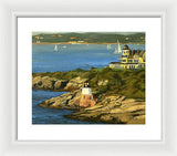 Castle Hill Light and Inn Newport Rhode Island - Framed Print