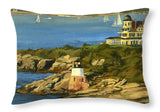Castle Hill Light and Inn Newport Rhode Island - Throw Pillow