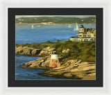 Castle Hill Light and Inn Newport Rhode Island - Framed Print