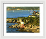 Castle Hill Light and Inn Newport Rhode Island - Framed Print