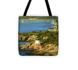 Castle Hill Light and Inn Newport Rhode Island - Tote Bag