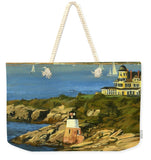 Castle Hill Light and Inn Newport Rhode Island - Weekender Tote Bag