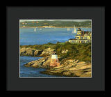 Castle Hill Light and Inn Newport Rhode Island - Framed Print