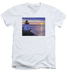 Castle Hill Lighthouse Newport Rhode Island - Men's V-Neck T-Shirt