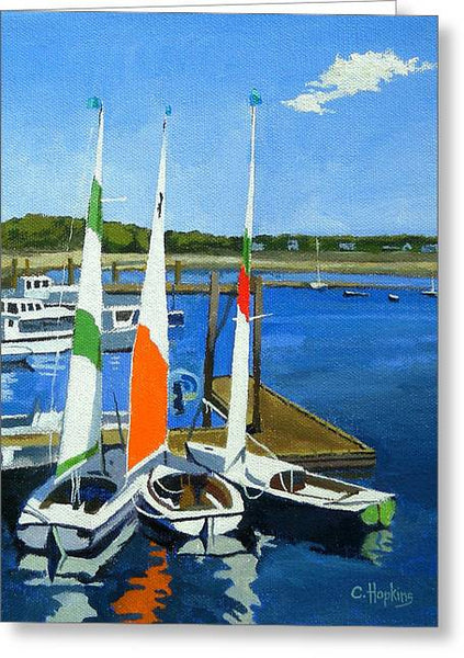 Chatham Harbor Boats Chatham Cape Cod Massachusetts - Greeting Card