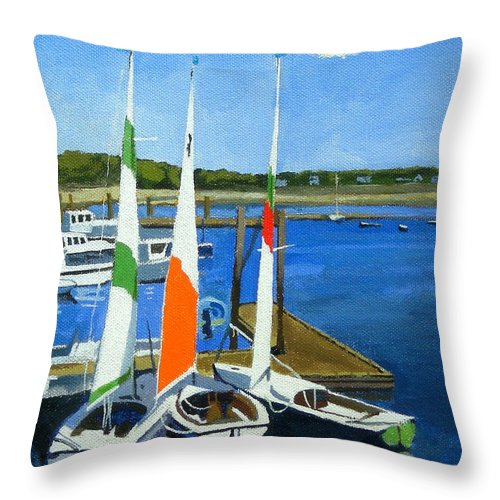 Chatham Harbor Boats Chatham Cape Cod Massachusetts - Throw Pillow