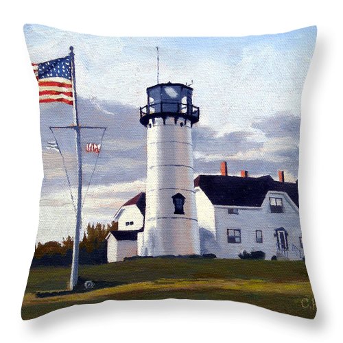 Chatham Lighthouse Cape Cod Massachusetts - Throw Pillow
