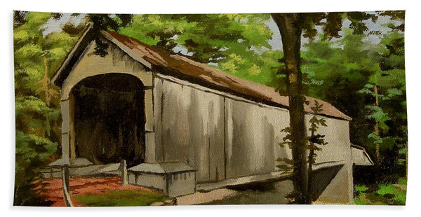 Comstock Covered Bridge East Hamptom Connecticut - Bath Towel
