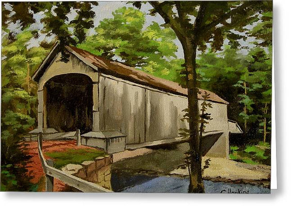 Comstock Covered Bridge East Hamptom Connecticut - Greeting Card