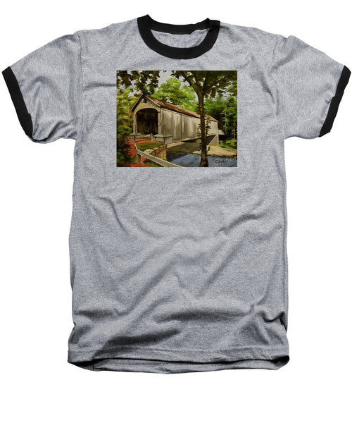 Comstock Covered Bridge East Hamptom Connecticut - Baseball T-Shirt