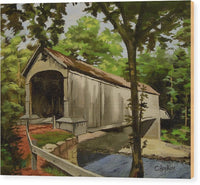 Comstock Covered Bridge East Hamptom Connecticut - Wood Print
