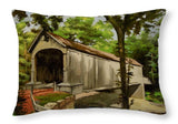 Comstock Covered Bridge East Hamptom Connecticut - Throw Pillow