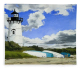 Edgartown Lighthouse Martha's Vineyard Massachusetts - Blanket