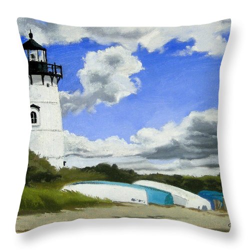 Edgartown Lighthouse Martha's Vineyard Massachusetts - Throw Pillow
