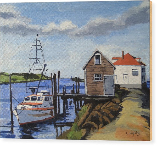 Fishing Dock Martha's Vineyard Massachusetts - Wood Print