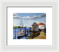 Fishing Dock Martha's Vineyard Massachusetts - Framed Print