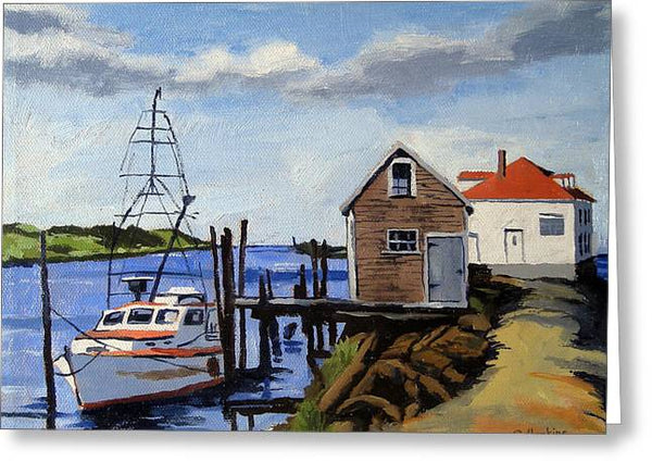 Fishing Dock Martha's Vineyard Massachusetts - Greeting Card