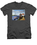Fishing Dock Martha's Vineyard Massachusetts - Men's V-Neck T-Shirt