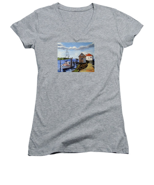 Fishing Dock Martha's Vineyard Massachusetts - Women's V-Neck