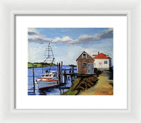 Fishing Dock Martha's Vineyard Massachusetts - Framed Print