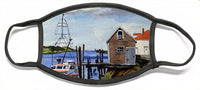 Fishing Dock Martha's Vineyard Massachusetts - Face Mask