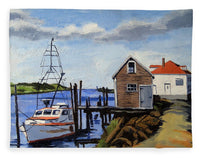 Fishing Dock Martha's Vineyard Massachusetts - Blanket