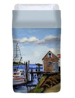 Fishing Dock Martha's Vineyard Massachusetts - Duvet Cover