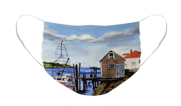 Fishing Dock Martha's Vineyard Massachusetts - Face Mask