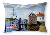 Fishing Dock Martha's Vineyard Massachusetts - Throw Pillow