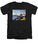 Fishing Dock Martha's Vineyard Massachusetts - Men's V-Neck T-Shirt