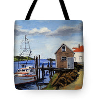 Fishing Dock Martha's Vineyard Massachusetts - Tote Bag