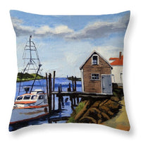 Fishing Dock Martha's Vineyard Massachusetts - Throw Pillow