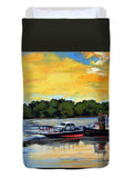 The Rocky Hill Glastonbury Ferry Glastonbury Connecticut  - Duvet Cover
