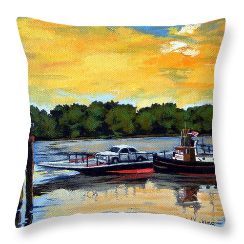 The Rocky Hill Glastonbury Ferry Glastonbury Connecticut  - Throw Pillow
